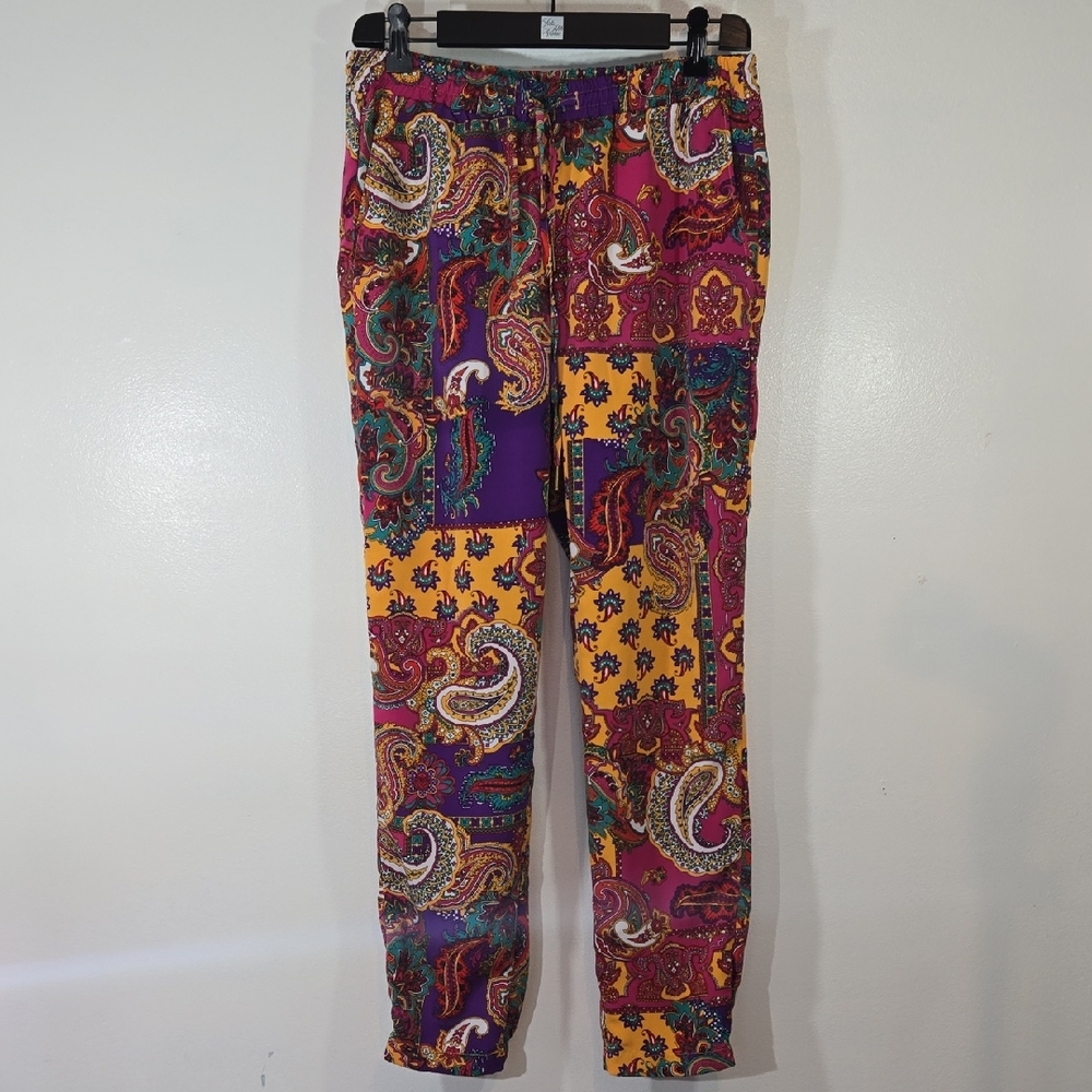 Lauren Ralph Lauren Multicoloe Paisley Patchwork Drawstring Pants 4